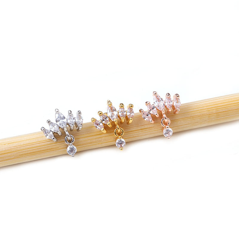 20G Cartilage Marquise Crown Dangle Stud Earrings for Women | Hypoallergenic Surgical Steel Tragus Helix Piercing Jewelry | Perfect for Daily Wear, Parties & Special Occasions