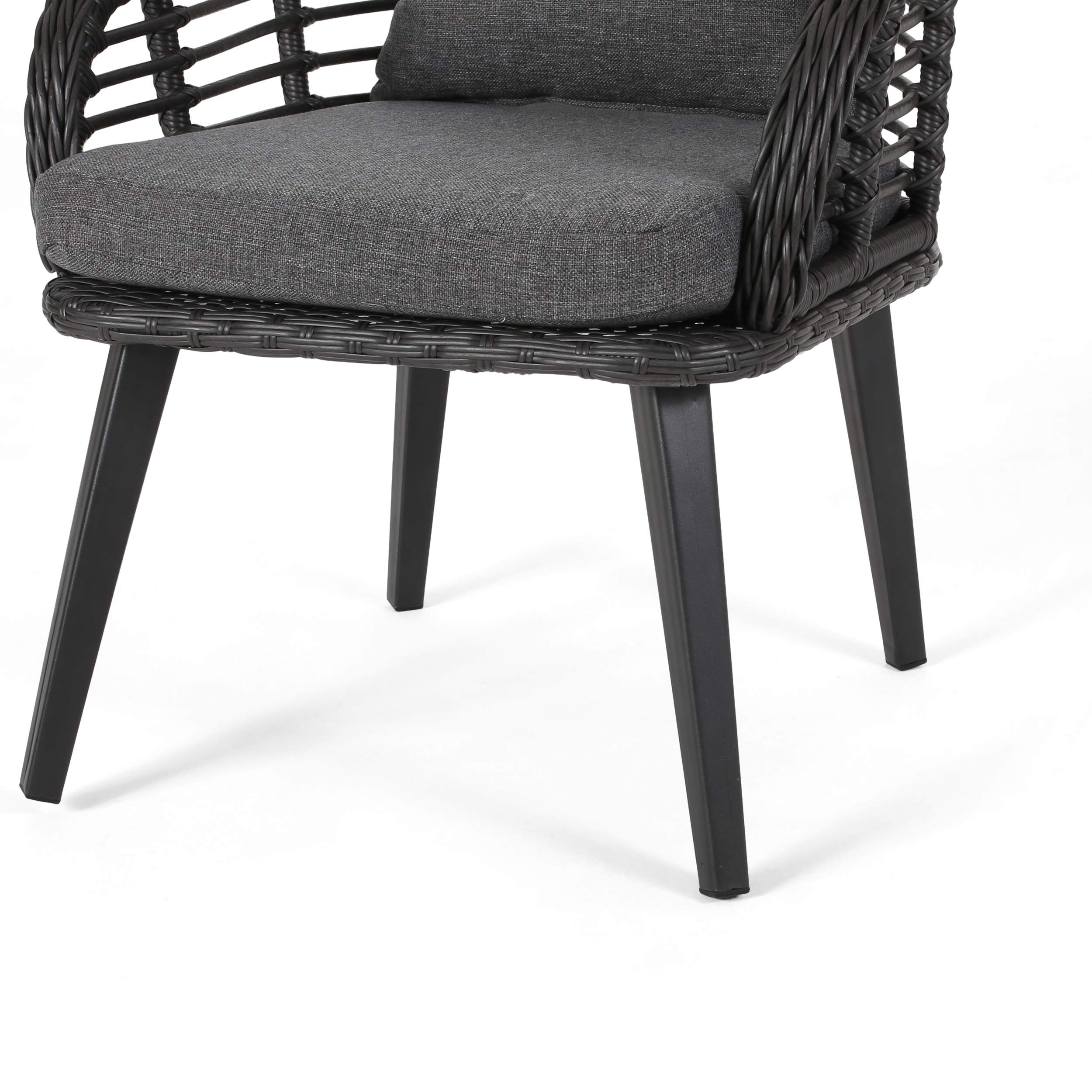 Premium Outdoor Wicker Club Chairs Set of 2 with Cushions - Gray & Dark Gray Patio Furniture for Garden, Poolside & Backyard Relaxation