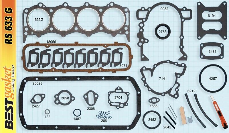Buick/Pontiac 215 V8 Complete Engine Gasket Set - Head, Oil Pan & Exhaust Gaskets (1961-1963) | Perfect for Classic Car Restoration & Engine Rebuild Projects