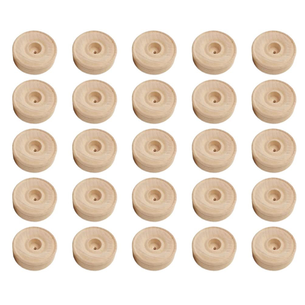 Toyvian 32pcs Wooden Toy Wheels for DIY Craft Projects - Model Car Tires with Hole for Kids Woodworking, STEM Toys & Creative Play | Perfect for DIY Toy Cars, School Projects & Wooden Craft Kits