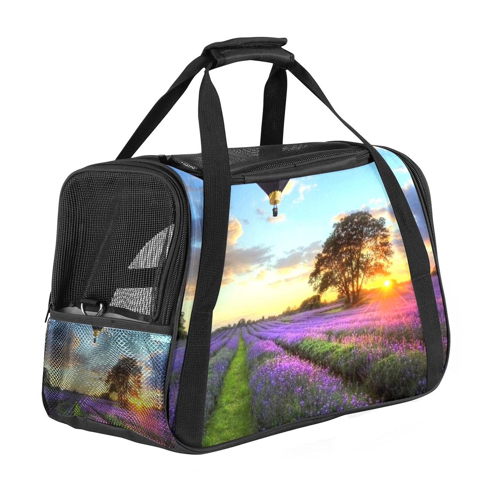 **Lavender Fields Soft-Sided Pet Carrier for Cats & Dogs – Airline Approved, Foldable & Portable Travel Bag – Perfect for Air Travel, Road Trips & Vet Visits**