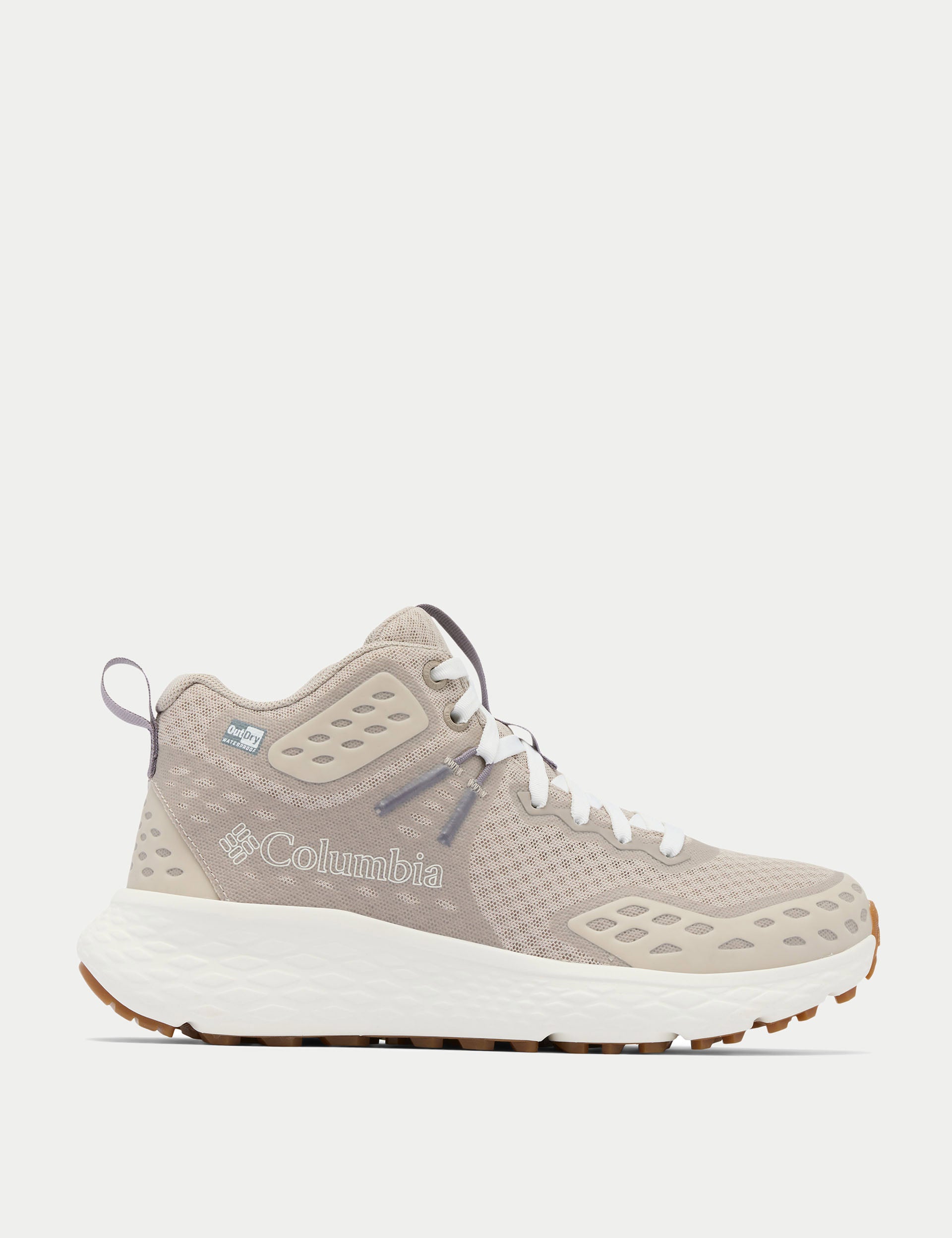 **Konos TRS OutDry Mid Hiking Shoes for Men & Women - Waterproof, Lightweight, Comfortable - Soft Taupe/Granite Purple - Ideal for Trail Running, Backpacking & Outdoor Adventures**