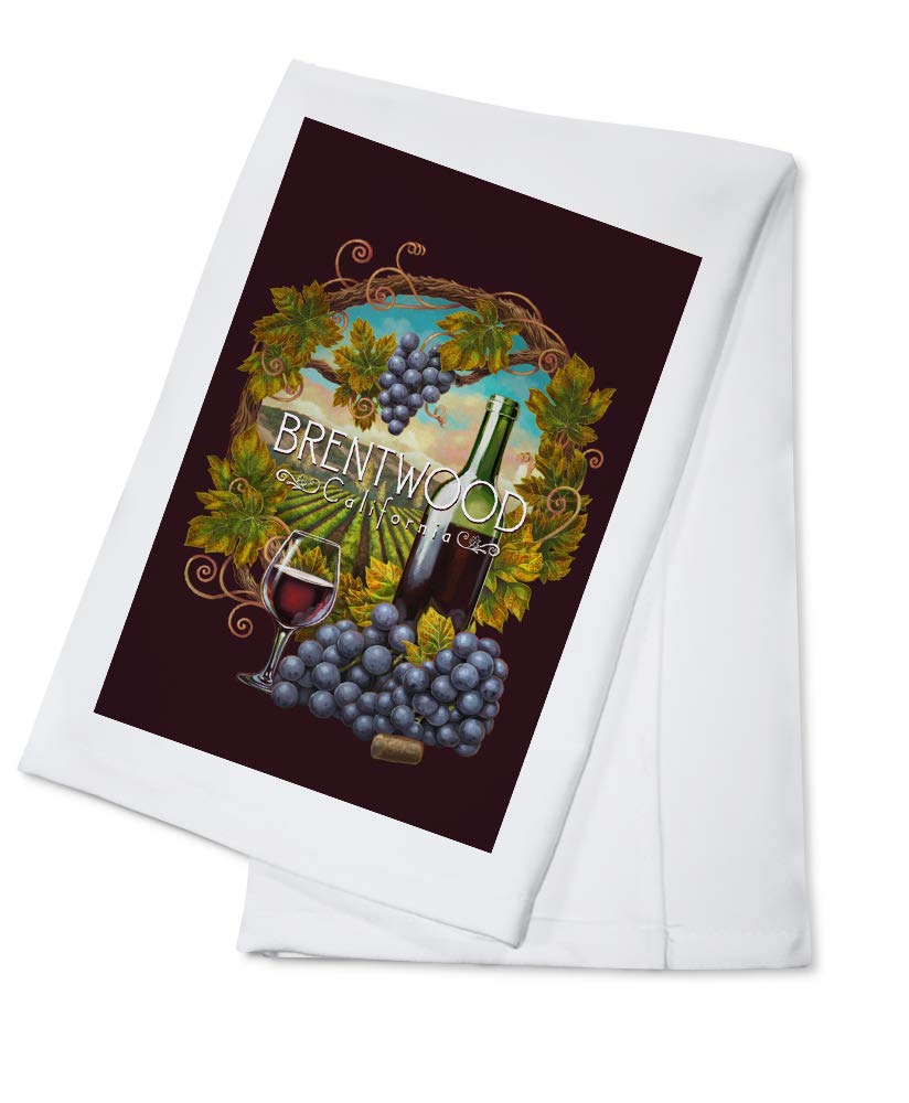 Brentwood California Merlot Wine Themed 100% Cotton Tea Towel - Decorative Hand Towel for Kitchen, Home Decor & Wine Lovers - Perfect for Gifts, Hostess, Dinner Parties & Wine Tasting Events