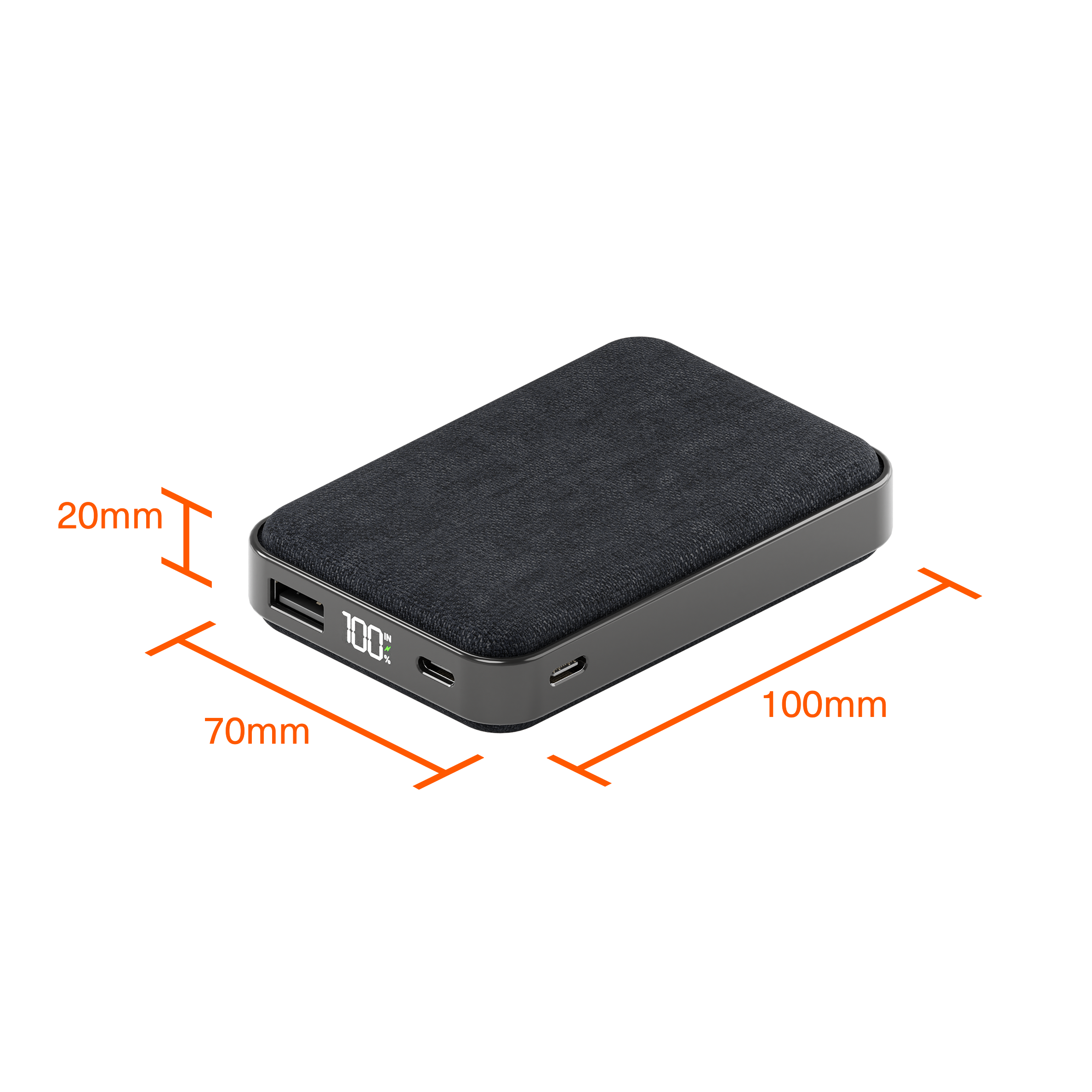 Compact 10,000mAh Portable Charger Power Bank - Fast Charging for iPhone, Android, iPad | Perfect for Travel, Camping & Emergency Backup (Midnight Black)
