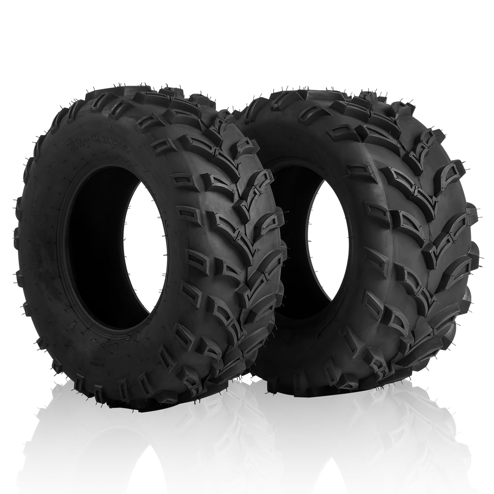 MOTORHOT Set of 4 ATV/UTV Tires 26x9-12 Front & 26x11-12 Rear - 6PR All-Terrain Tubeless Tires with 15mm Deep Tread for Trail, Sand & Off-Road Adventures