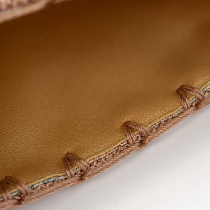 Nishijin Ori Small Drawstring Bag - Grapevine Brown & Blue - Handmade Kyoto Japan - Traditional Japanese Craft Purse - Perfect for Jewelry Storage & Gift Giving