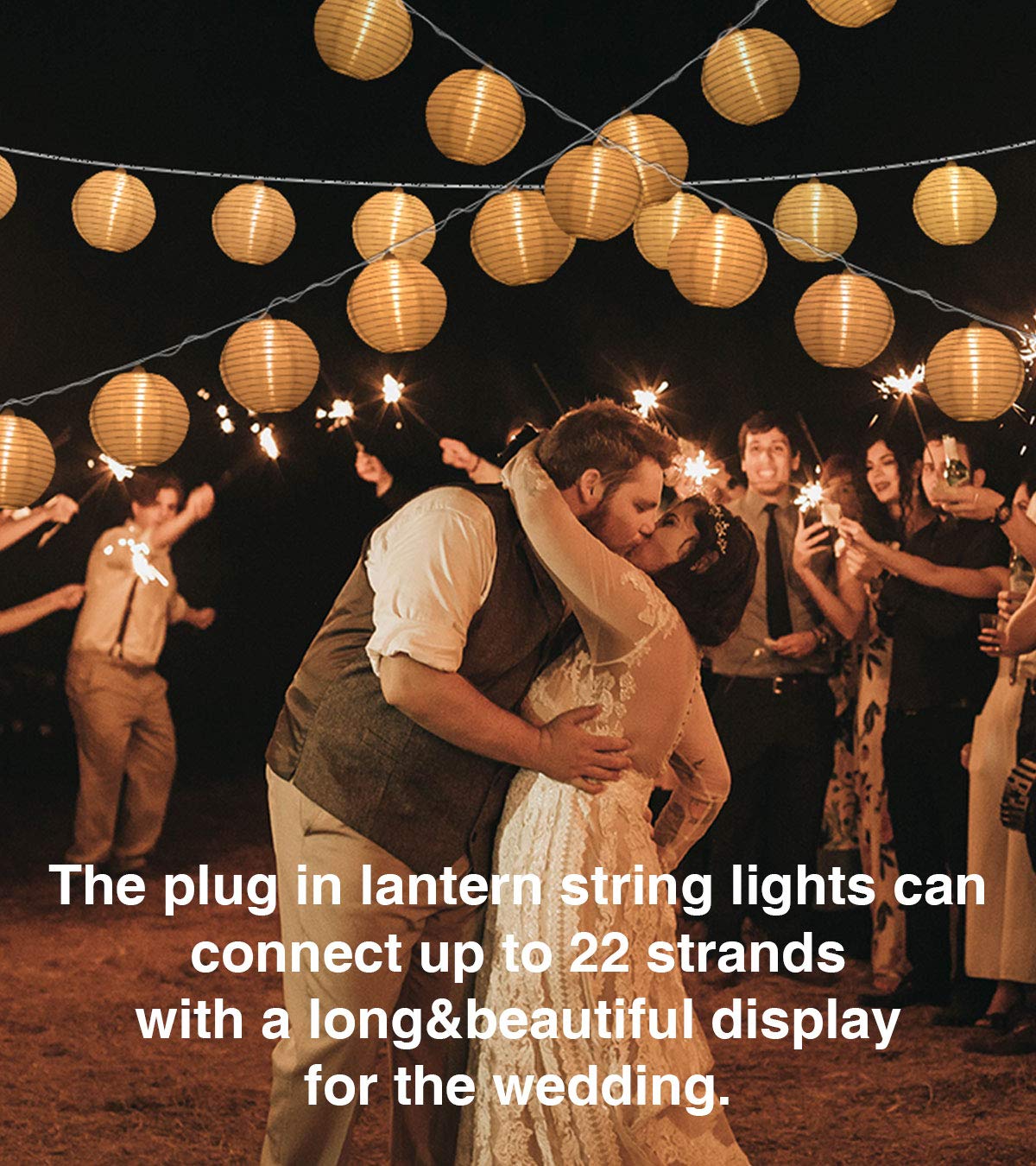 TIGOMOOV 20-Count Mini Globe String Lights - 3 Inch White Connectable LED Lantern Lights for Outdoor & Indoor Decor | Perfect for Weddings, Bedrooms, Patios, Porches, Windows & Garden Parties