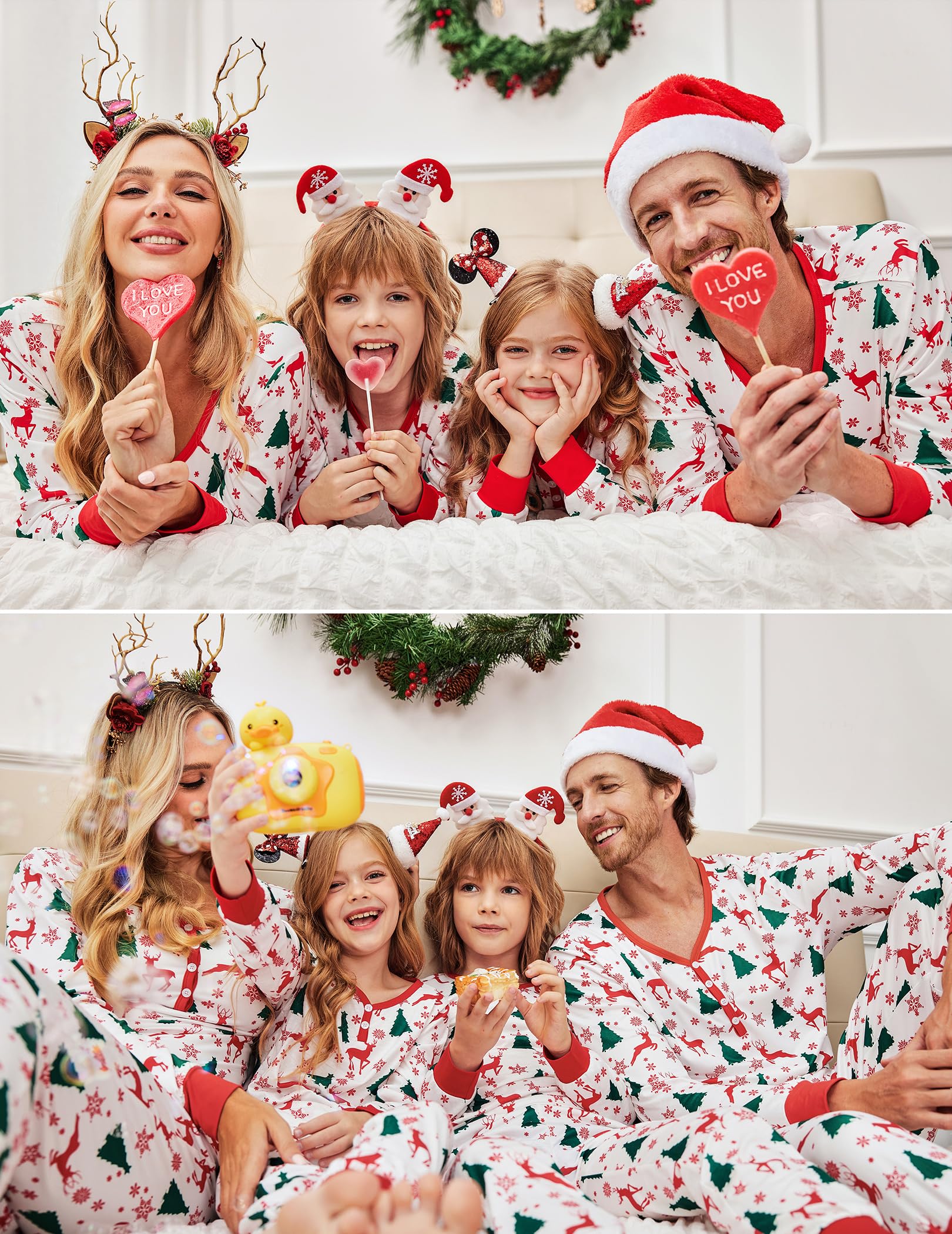 Ekouaer Family Matching Christmas Pajamas Set - Women's Men's Kids Holiday Sleepwear, Long Sleeve PJs, Cozy Lounge Outfits for Festive Family Photos & Christmas Morning