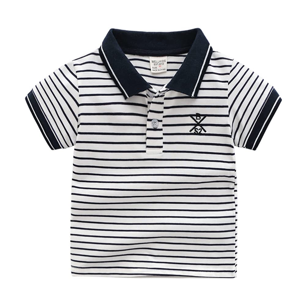 Boys' Cotton Polo Shirt - Classic White Short Sleeve Uniform T-Shirt for Toddlers & Kids | School, Playdates & Casual Outfits