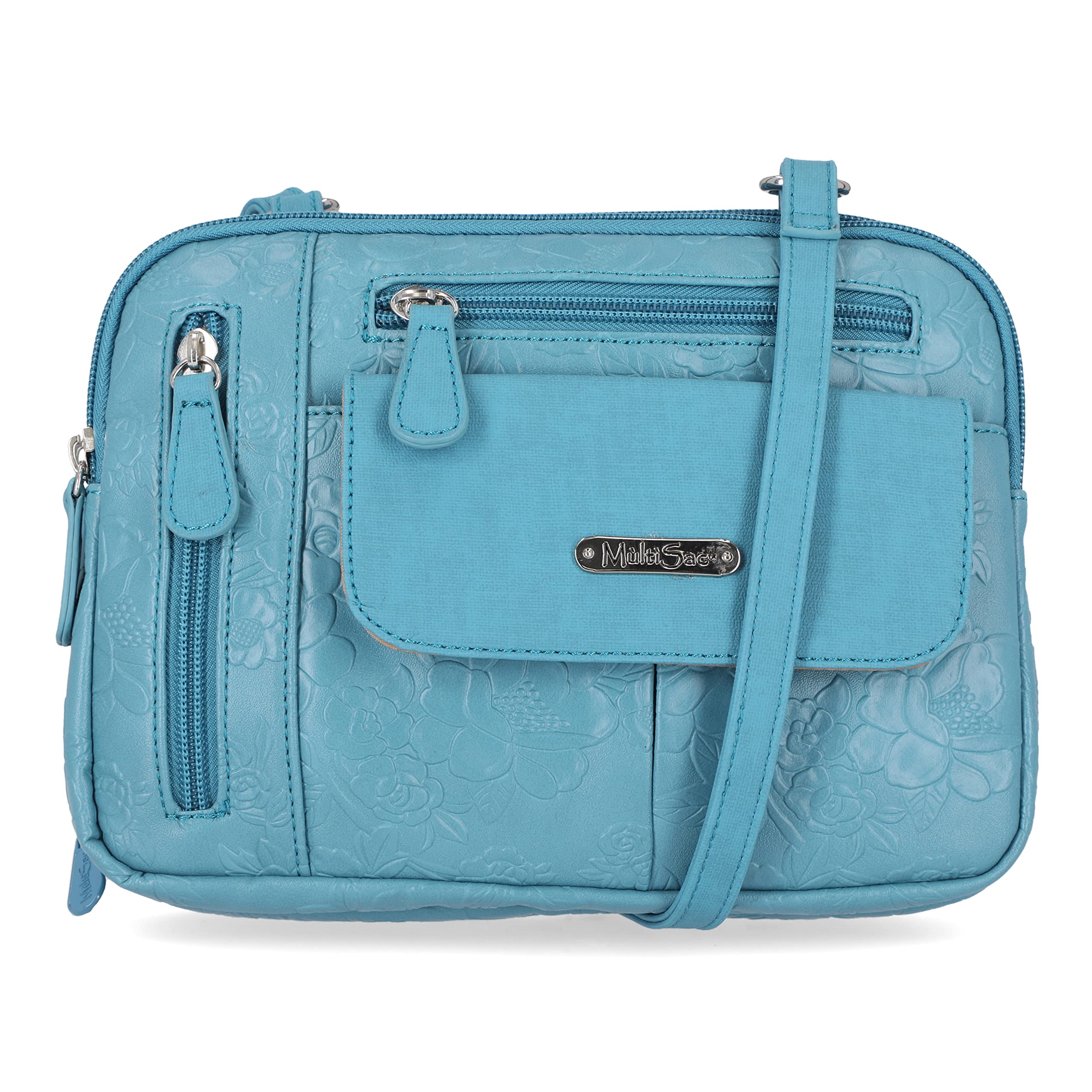 MultiSac Zippy Triple Compartment Crossbody Bag for Women - Stylish & Spacious Travel Purse with Secure Zippers - Perfect for Work, Travel & Daily Essentials