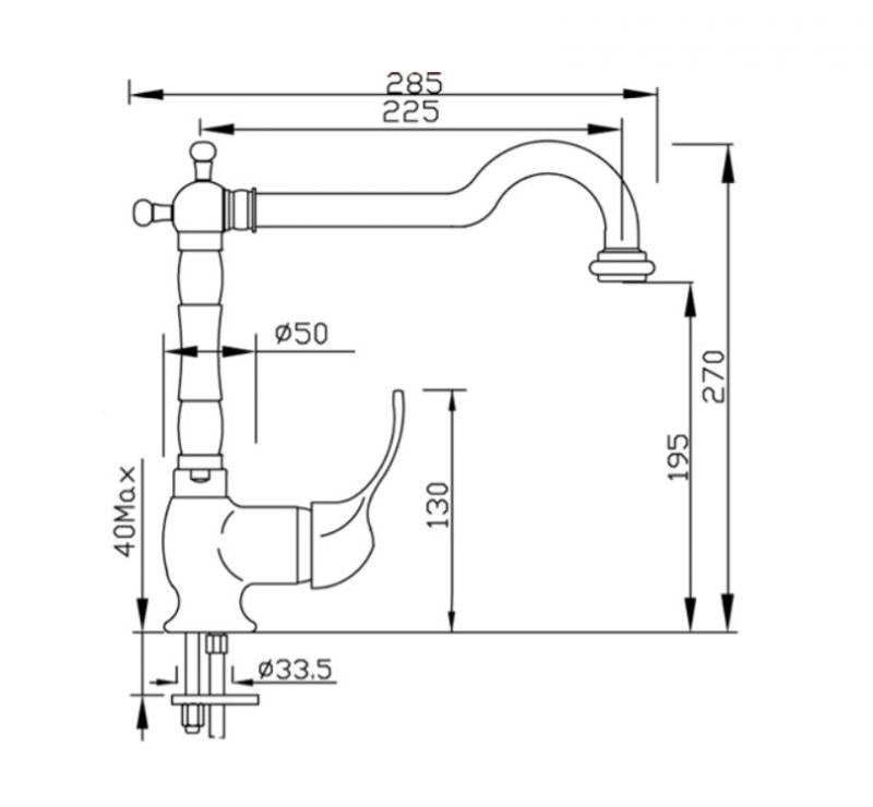 Cambridge Brass Kitchen Faucet with Black Handle - High-Quality Pull-Down Sprayer for Modern Sinks, Perfect for Cooking, Washing Dishes & Home Renovation