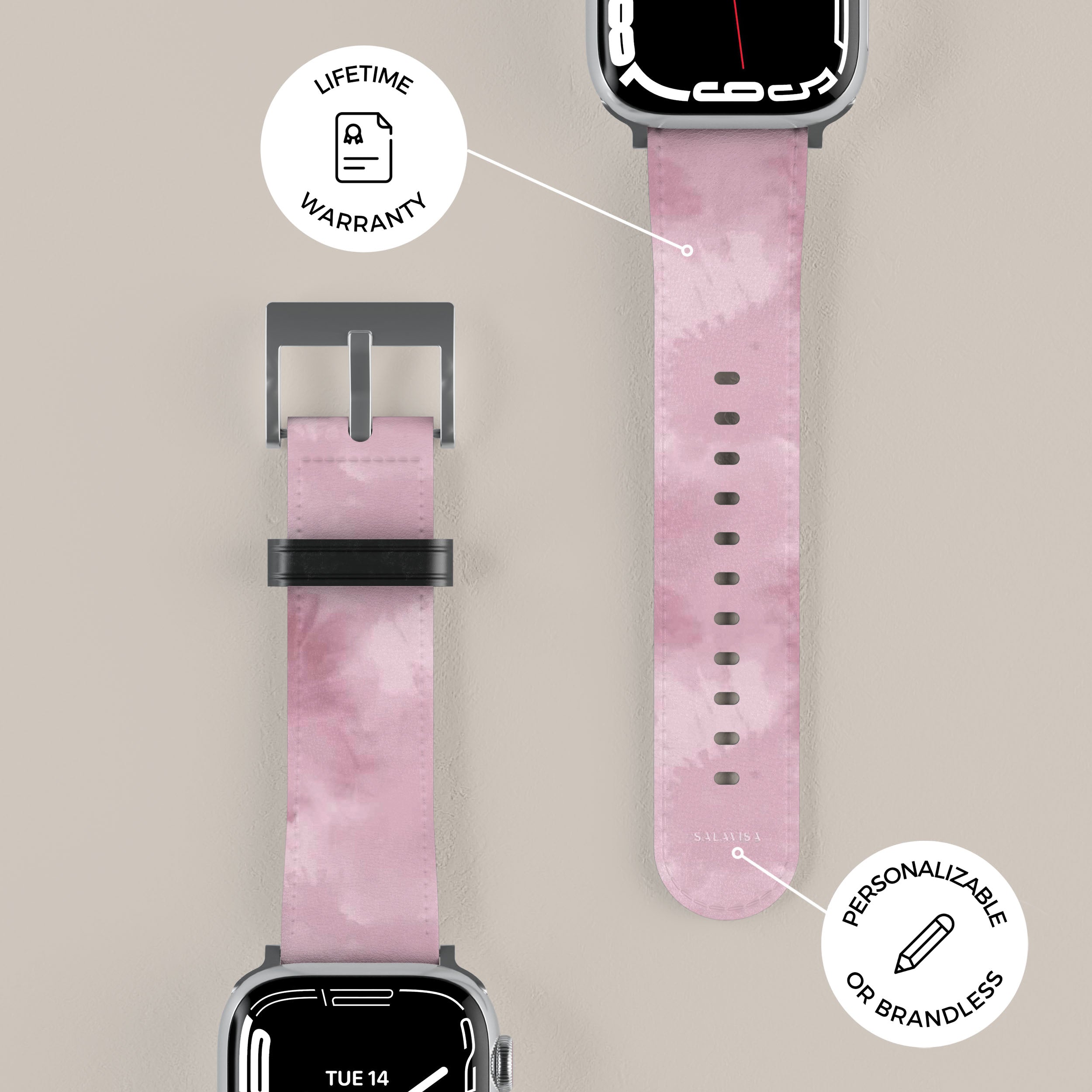 Pink Tie Dye Apple Watch Band - Soft Silicone Replacement Strap for Apple Watch Series 9/8/7/6/SE/5/4/3/2/1 - Stylish & Comfortable Sport Loop for Women & Men - Perfect for Workouts, Running & Everyday Wear