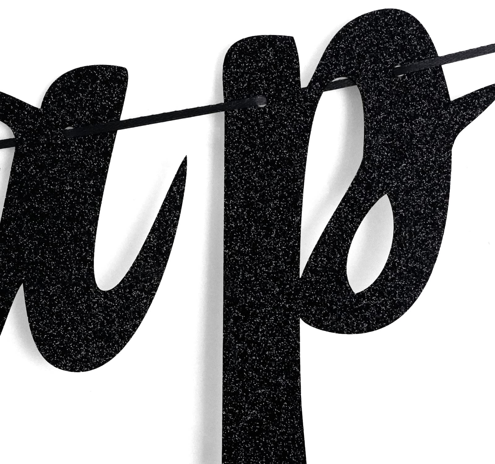 Happy Father's Day Banner - Best Dad Ever Black Glitter Party Decorations for Dad's Birthday & Father's Day Celebrations | Perfect for Home, Office & Party Decor
