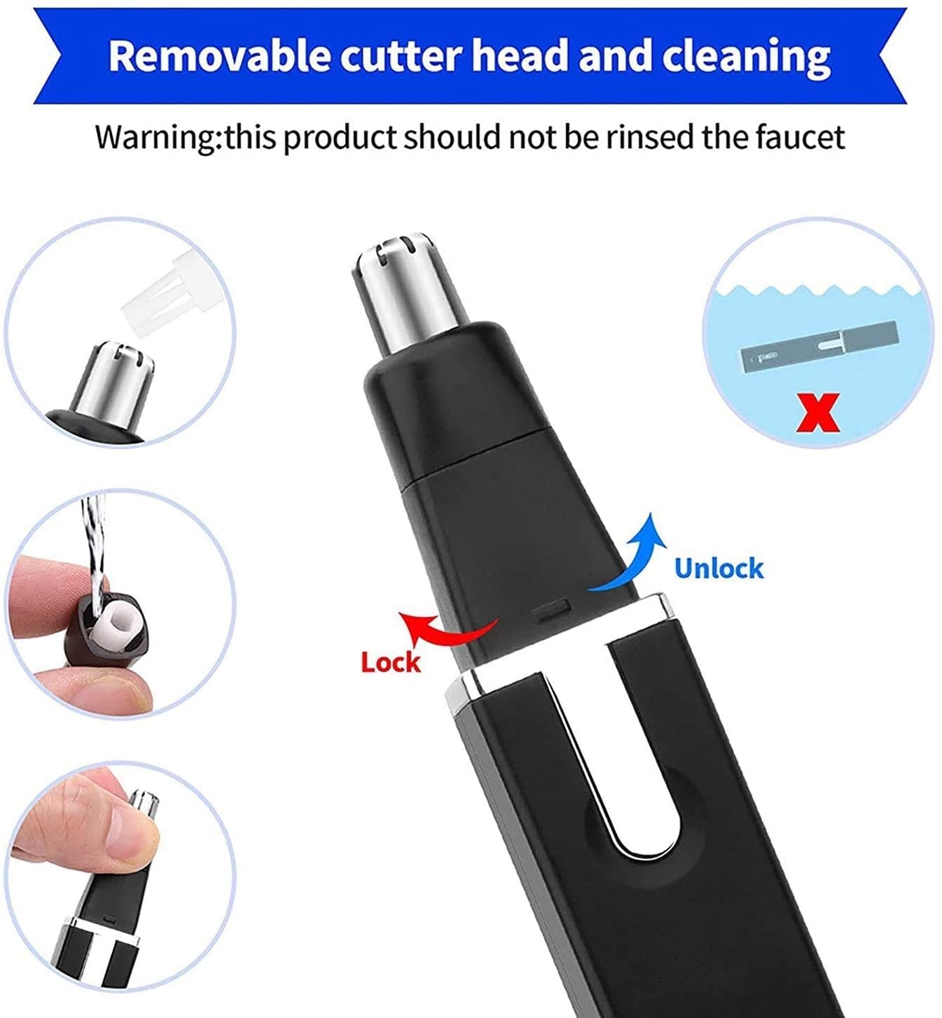 Rechargeable Electric Nose and Ear Hair Trimmer for Men & Women - Painless Grooming Kit for Personal Care at Home, Travel, and Gym