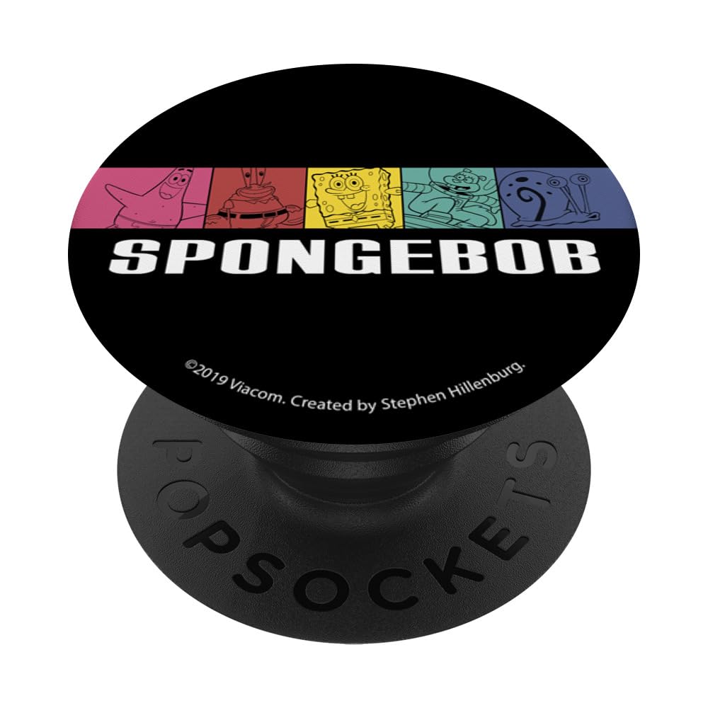 SpongeBob SquarePants Character PopSockets Phone Grip - Standard PopGrip with Swappable Top for iPhone, Samsung & Smartphones - Perfect for Fans, Kids & Cartoon Lovers - Use at Home, Office or Travel