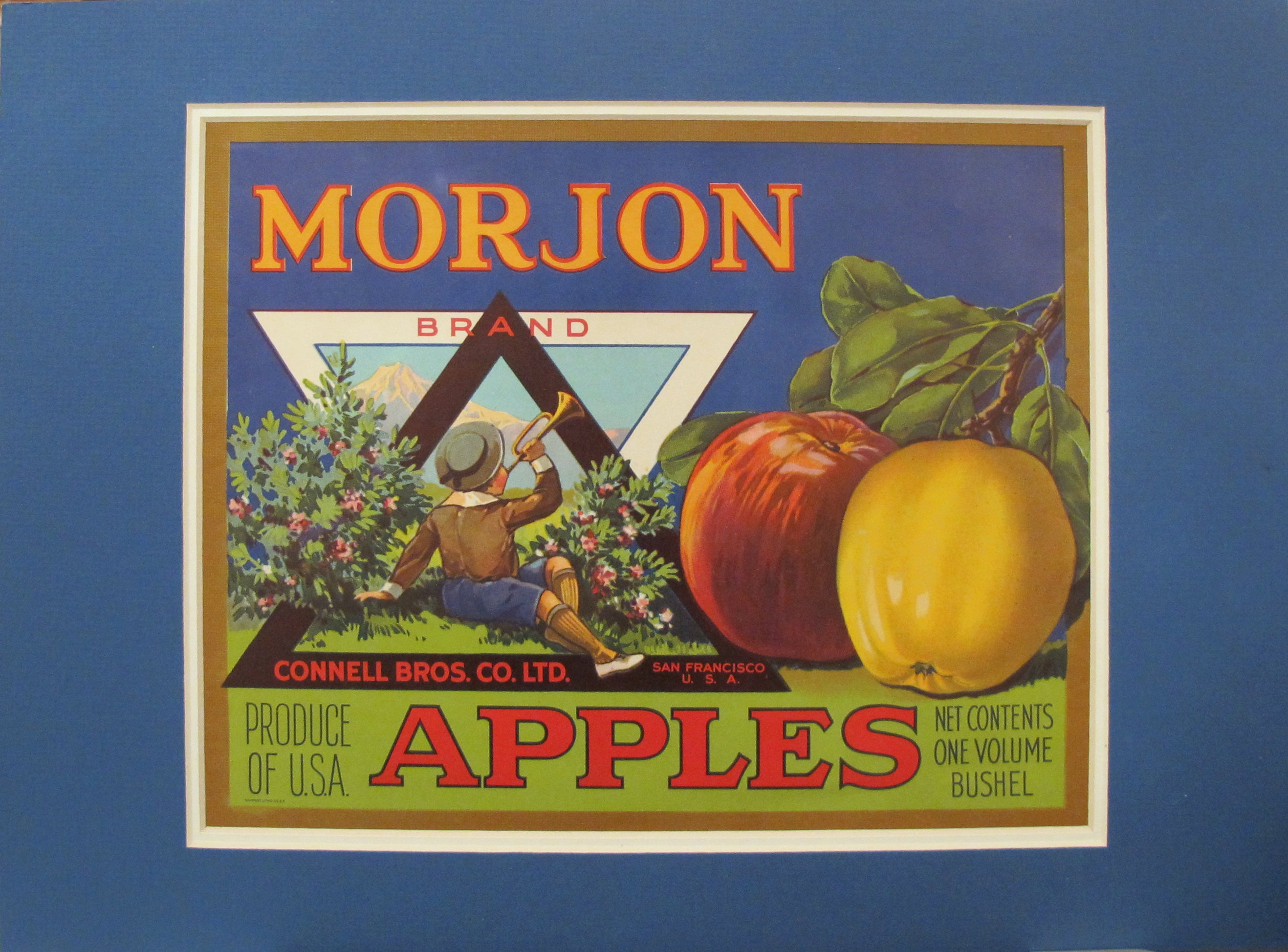 Vintage 1940s American Fruit Crate Label - Morjon Apples Reproduction for Home Decor, Kitchen Wall Art & Retro Farmhouse Style - Perfect for Fruit Lovers, Collectors and Vintage Enthusiasts