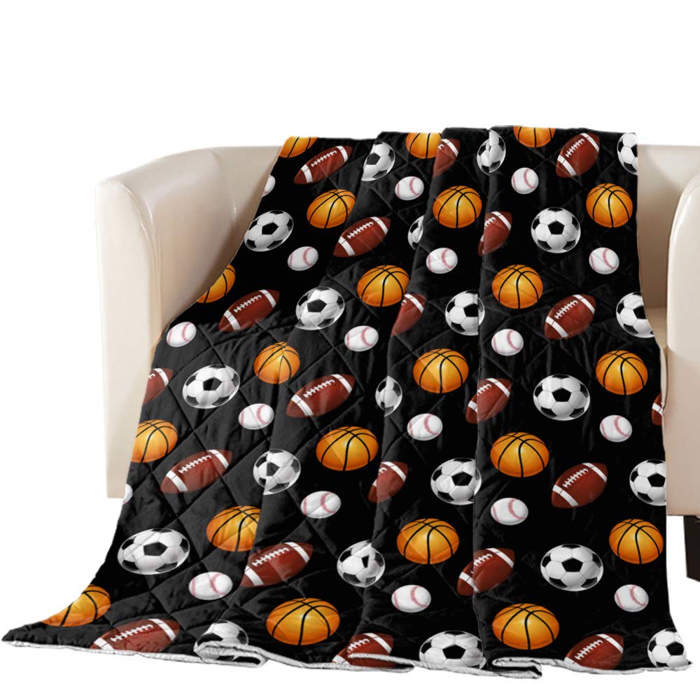 Luxury Soft Quilted King Size Comforter Set 98x116 Inches - Breathable Lightweight Quilt with Cotton Filler, Baseball Football Basketball Sports Theme Bedding - Perfect for Kids, Teens & Adults - Durable & Comfortable for All Seasons - Ideal for Bedrooms, Dorms, Guest Rooms & Sports Themed Decor