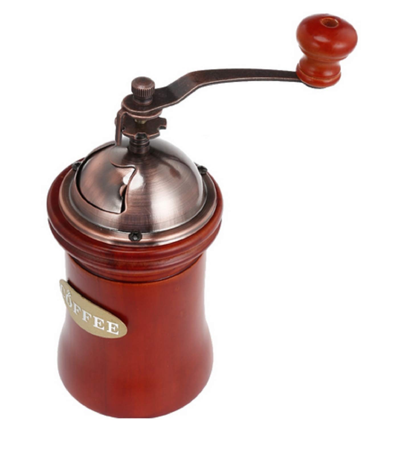 Premium Manual Coffee Grinder - Classic Wooden & Stainless Steel Retro Burr Mill for Espresso, French Press & Pour Over - Perfect for Home, Office & Travel Use
