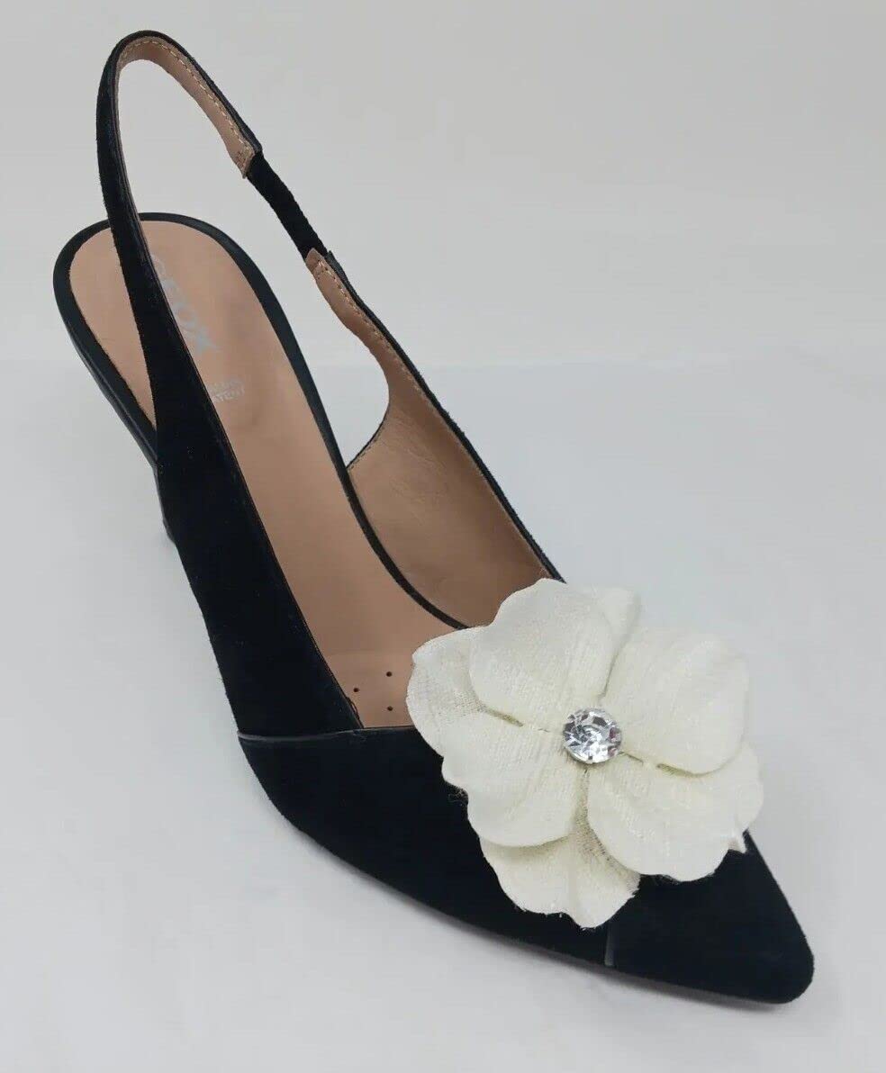 Off-White Floral Shoe Clips (2-Pack) - Elegant Shoe Accessories for Women | Perfect for Weddings, Parties & Everyday Fashion
