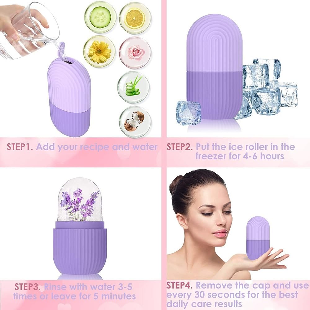CONSONANTIAM Ice Face Roller - Reusable Silicone Facial Massage Tool for Women | Cold Therapy for Glowing & Clear Skin | Beauty Skin Care & Puffiness Relief | Perfect for Morning Routine & Post-Workout Recovery