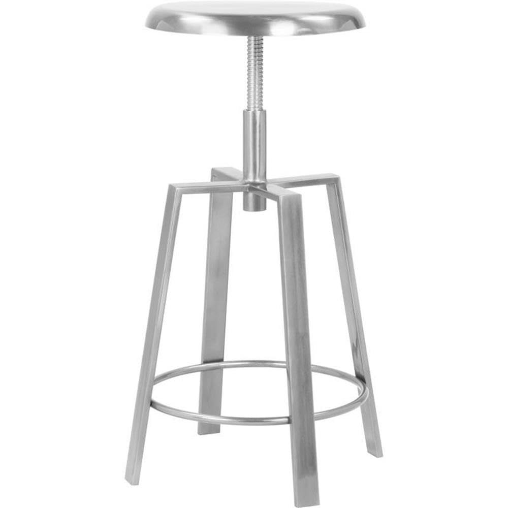 Premium Silver Iron Counter & Bar Stool Set of 2 - Modern Kitchen Island & Breakfast Bar Stools - Durable Metal Barstools for Home, Cafe & Restaurant Use