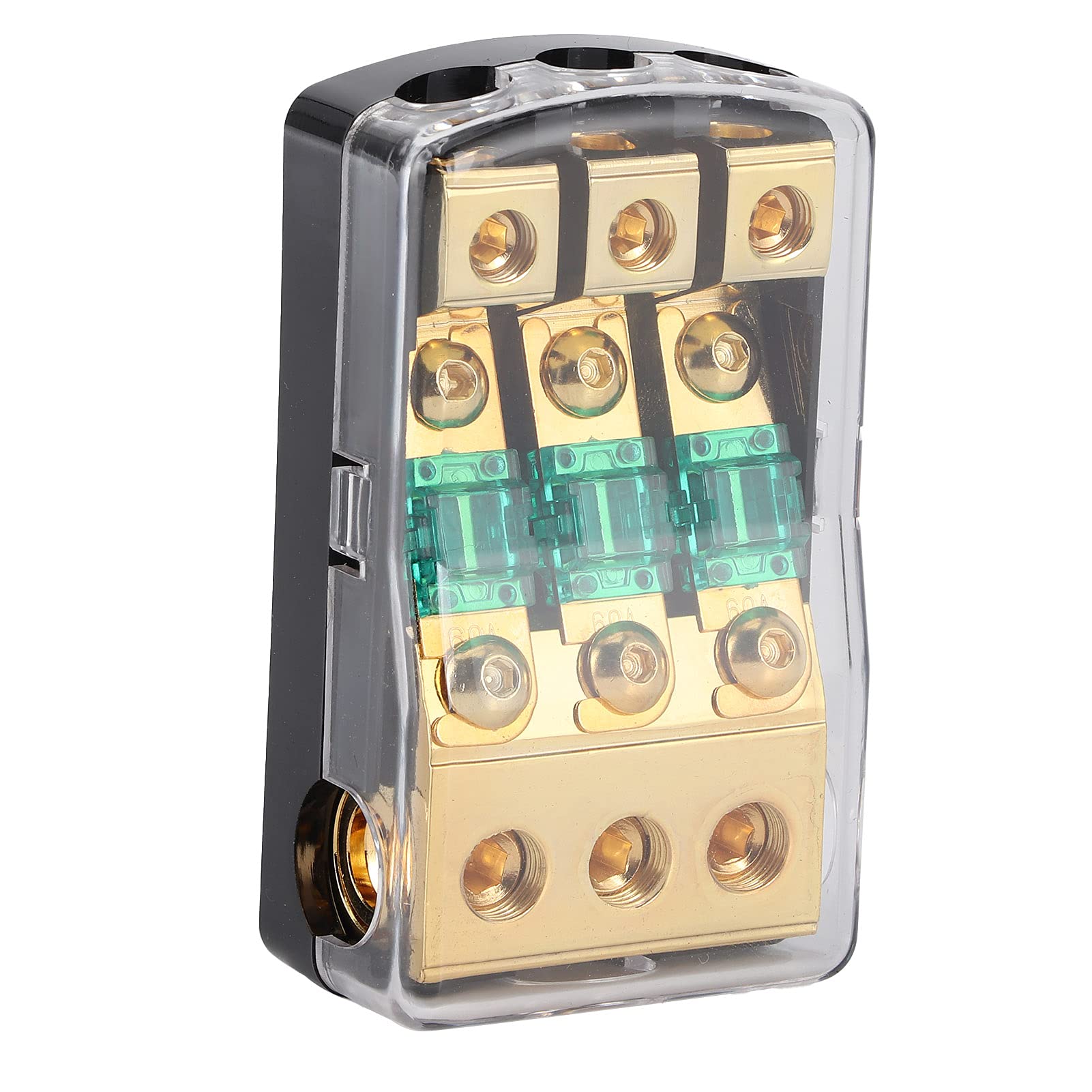 High-Quality Plastic & Copper Fuse Box Holder - Durable Automotive Fuse Block for Cars, Trucks, Boats & Marine Vehicles | Perfect for Electrical System Protection & Audio Power Applications