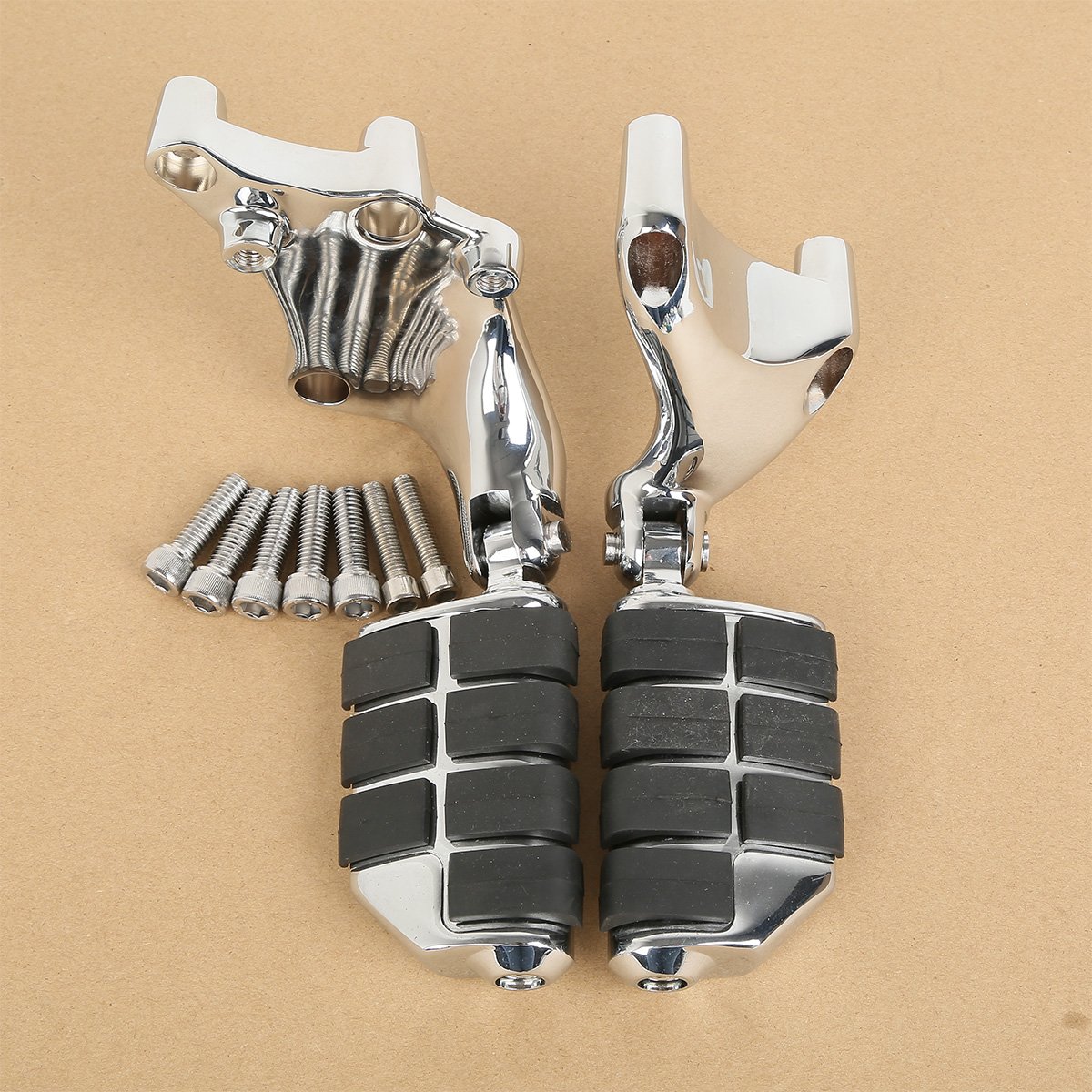 SLMOTO Anti-Vibration Lion Paw Footrest Pegs & Brackets Kit - Compatible with Harley Iron 883 XL883N (2016-2023) & XL1200NS (2018-2023) - Ergonomic Motorcycle Foot Pegs for Comfortable Riding & Passenger Safety