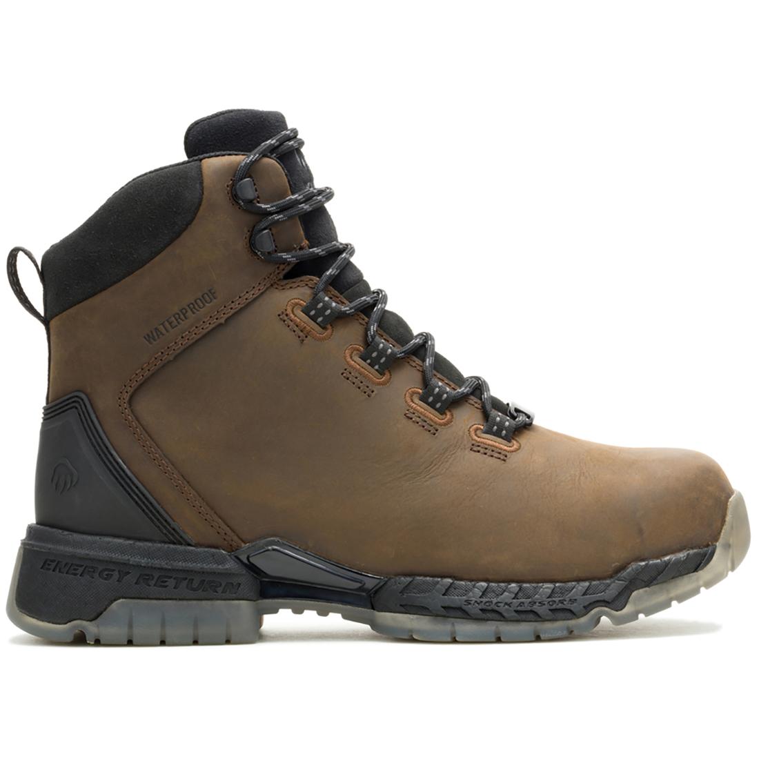 Rush Max I-90 Waterproof Soft Toe Work Boots - Dark Brown - Comfortable & Durable Safety Shoes for Construction, Landscaping & Outdoor Work