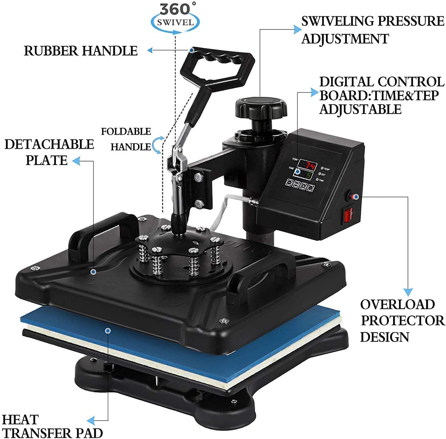 5-in-1 Digital Heat Press Machine 12