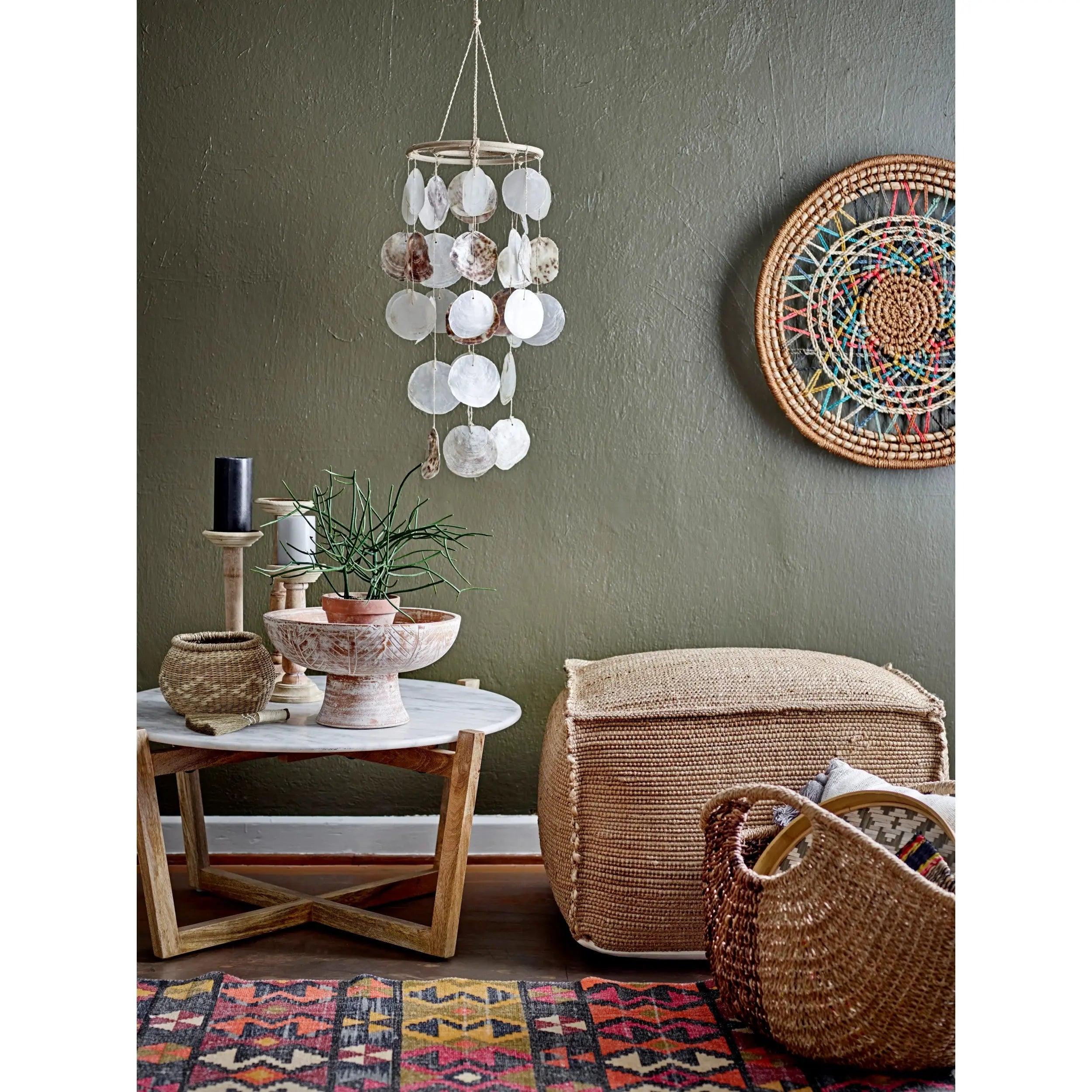 Hand Woven Jute Pouf Ottoman - Natural Fiber Footstool & Boho Chic Decor for Living Room, Bedroom, or Nursery - Perfect for Relaxing & Adding Cozy Style