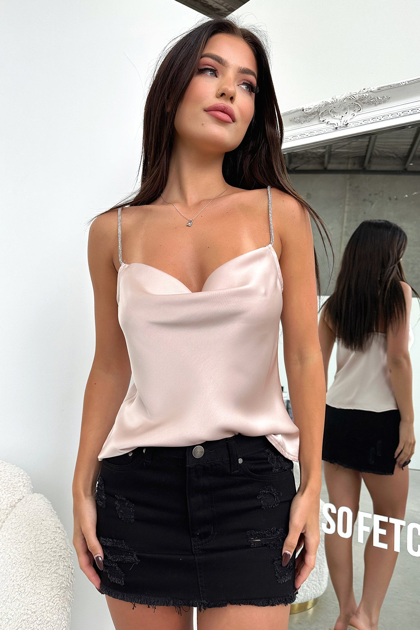 Azalea Women's Champagne Blouse - Elegant Floral Print Top for Casual Wear, Office & Party Outfits