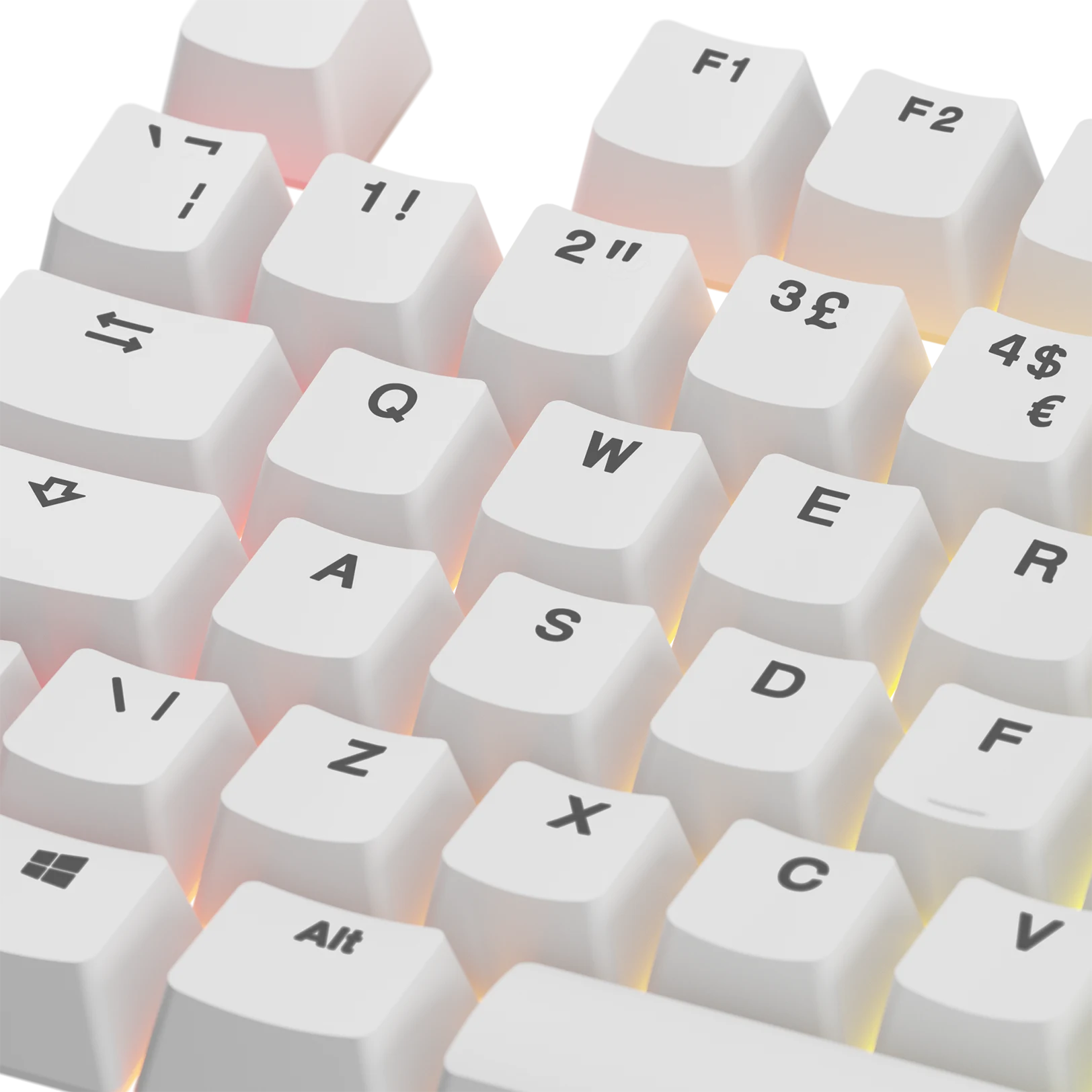 Classic White UK Keycaps for Mechanical Keyboards - Perfect for Gaming, Typing & Office Work