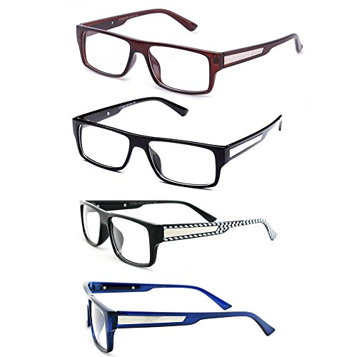 4 Pack Black, Brown, Checkered & Blue