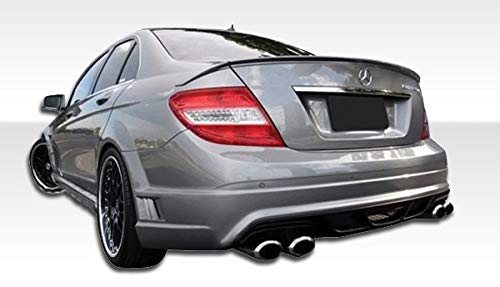 BRIGHTT-56964735 FRP (Fiberglass Reinforced Plastic) W-1 Style Rear Bumper Replacement for Mercedes C-Class 2008-2014 - Durable & Lightweight Aftermarket Car Part - Perfect for Vehicle Upgrades, Collision Repair, and Custom Modifications