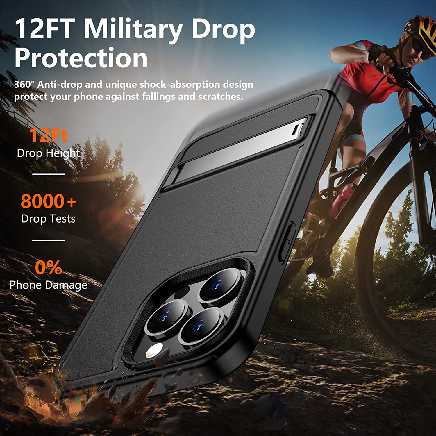 Rugged iPhone 14 Pro Max Case - Shockproof Full Body Protective Cover with Military-Grade Drop Protection | Perfect for Outdoor Adventures, Construction Work & Extreme Sports