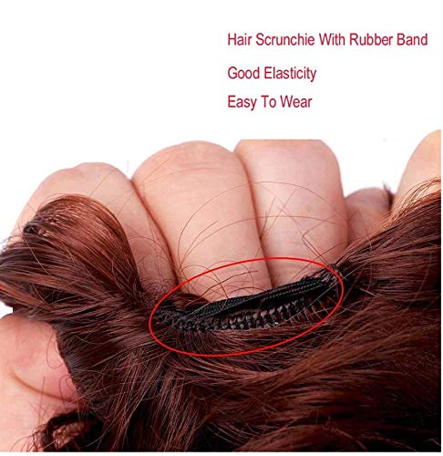 Majik Synthetic Messy Bun Hairpiece - Curly Bun Extension & Ruffle Scrunchie for Women & Girls (Black) | Perfect for Everyday Wear, Parties & Special Occasions