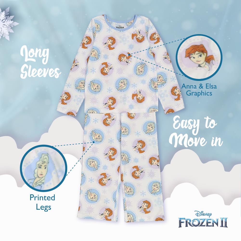 Disney Frozen Princess & Minnie Mouse 5-Piece Girls' Pajama Set - Soft, Cute & Comfortable Loose-Fit Sleepwear for Kids | Perfect for Bedtime, Sleepovers & Family Movie Nights