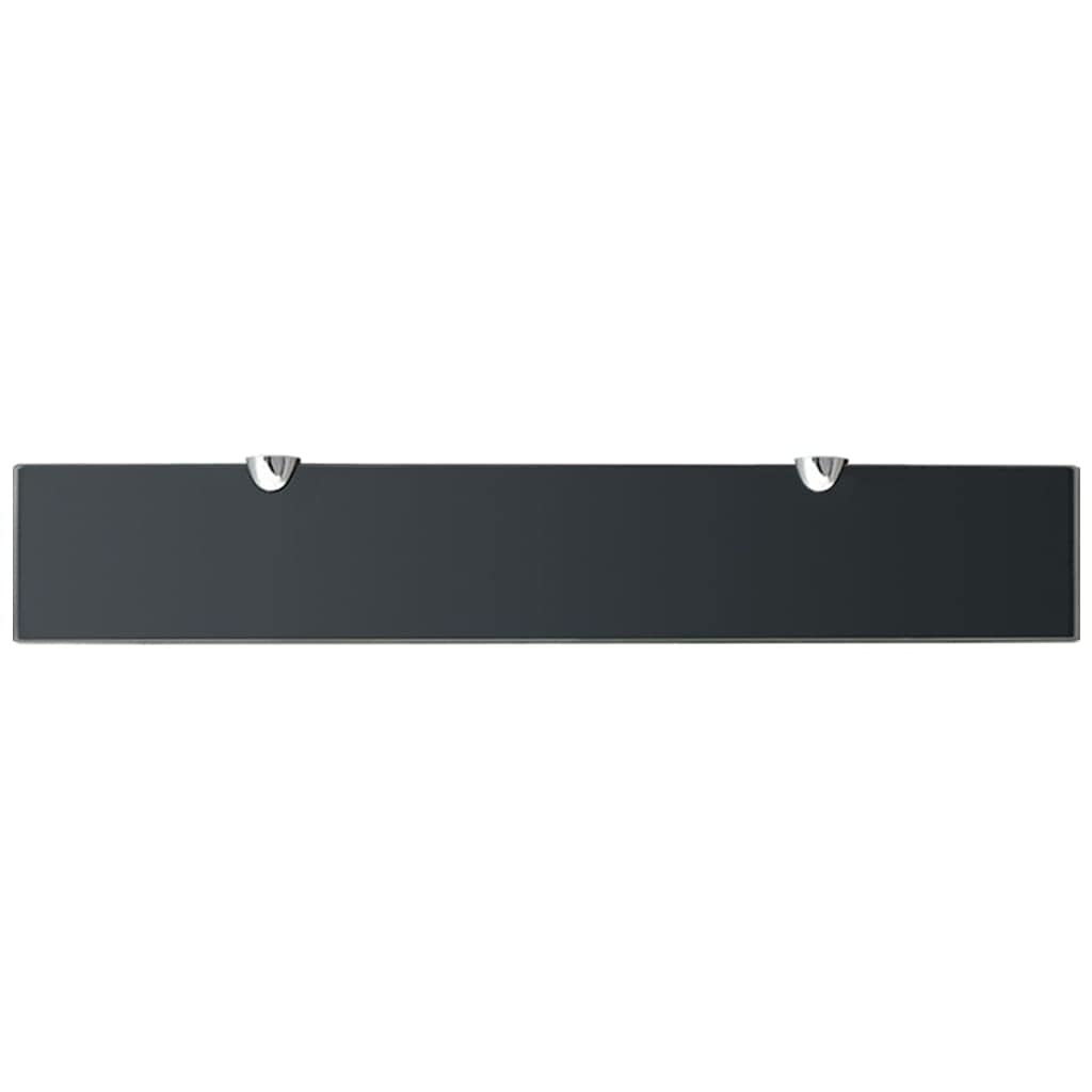 2 Pack Black Glass Floating Shelves 23.6