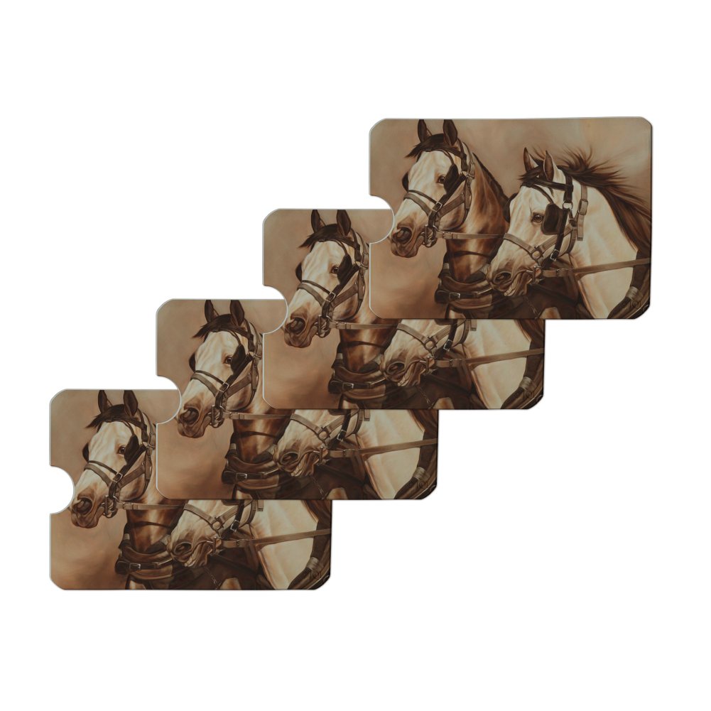 Premium RFID Blocking Wallet Sleeves Set of 4 - Credit Card Protector for Horses & Driving Harness Team | Secure Contactless Payment Protection for Equestrian Events, Travel & Daily Use