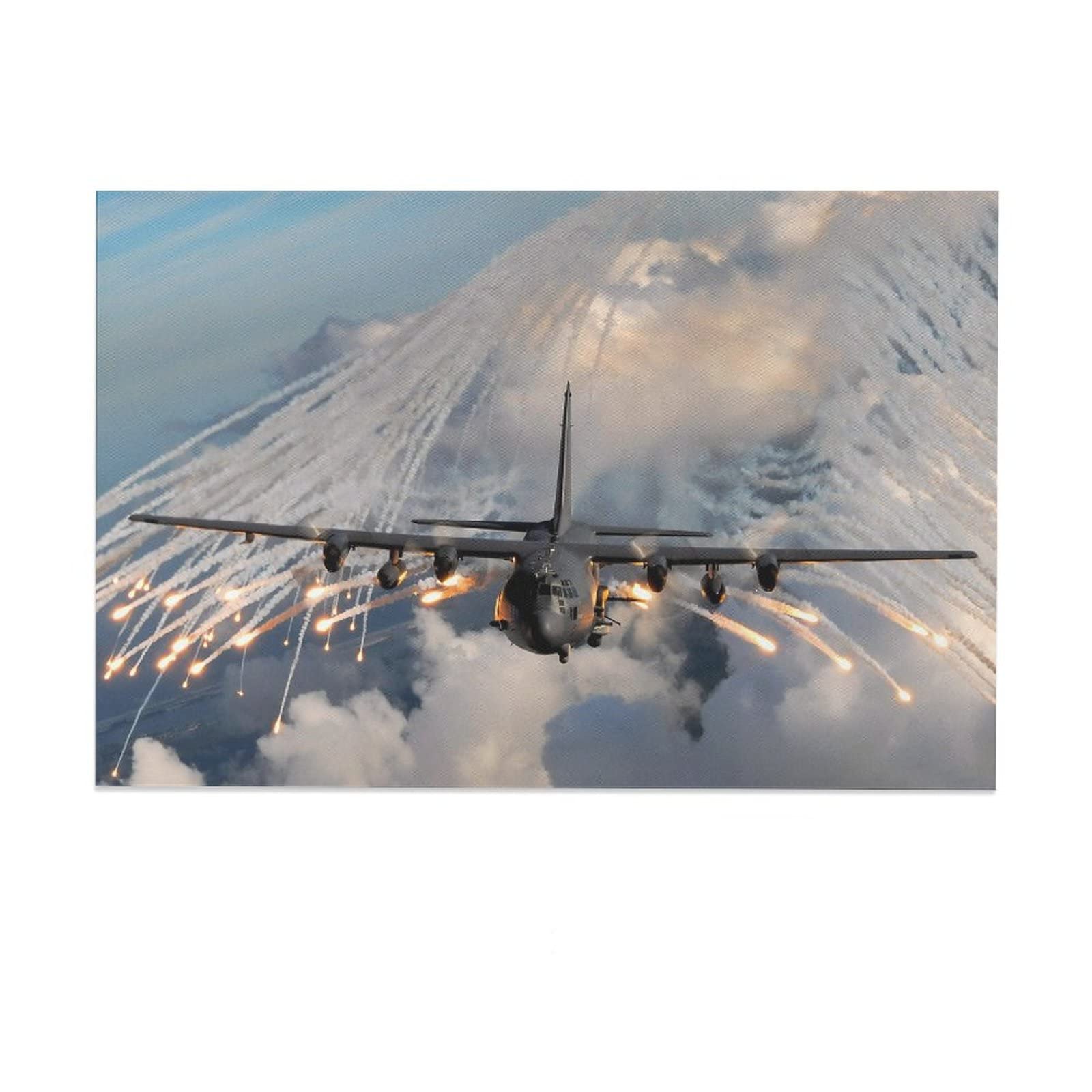 Military Jet Fighter Canvas Poster Wall Art - 24x36 Inch (60x90cm) - Premium Home & Office Decor for Living Room, Bedroom, Man Cave - Perfect Gift for Aviation Enthusiasts & Military Fans