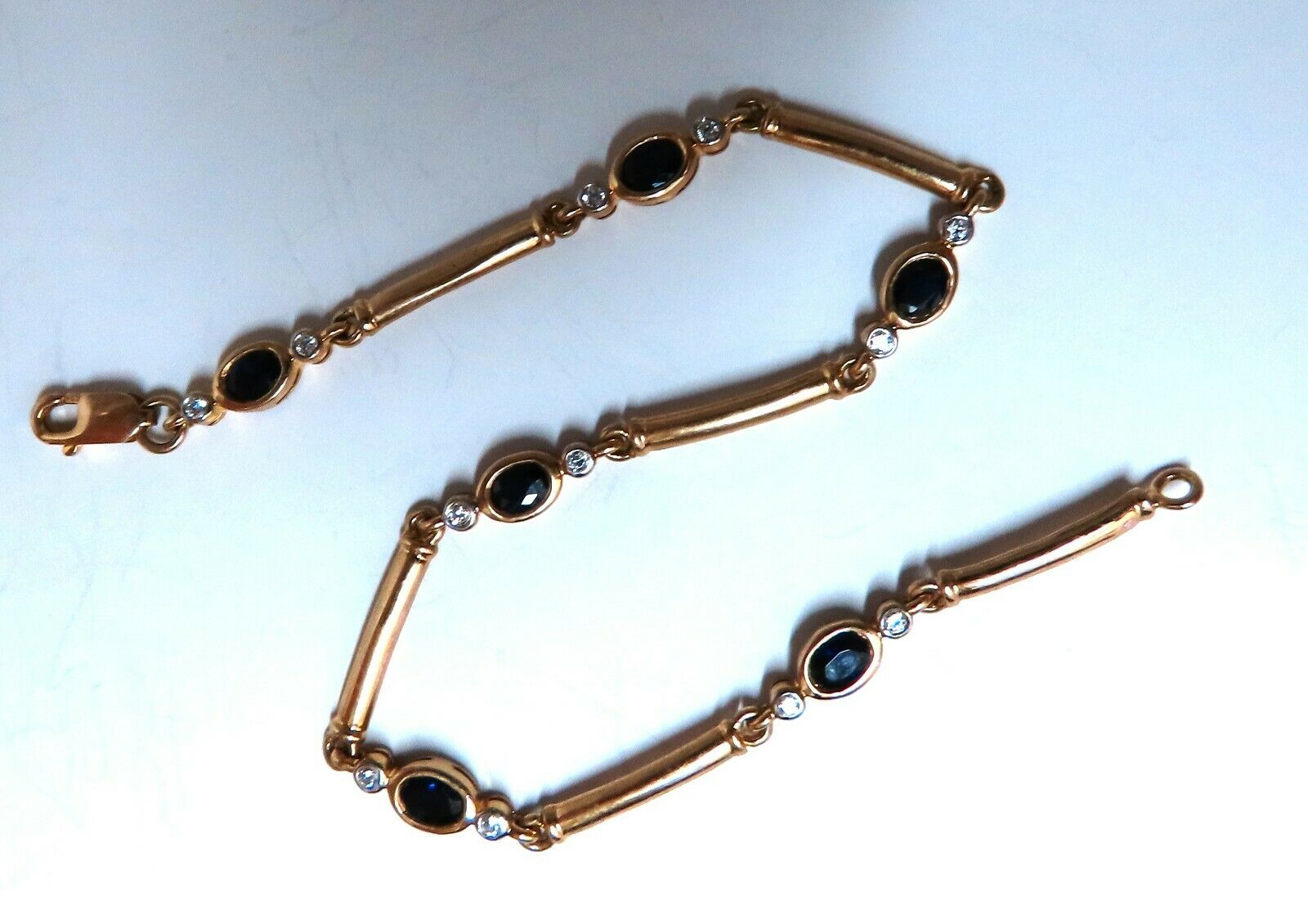 2ct Natural Blue Sapphire & CZ Sterling Silver Bracelet - Gold Plated Elegant Jewelry for Women, Perfect for Weddings, Parties & Everyday Wear