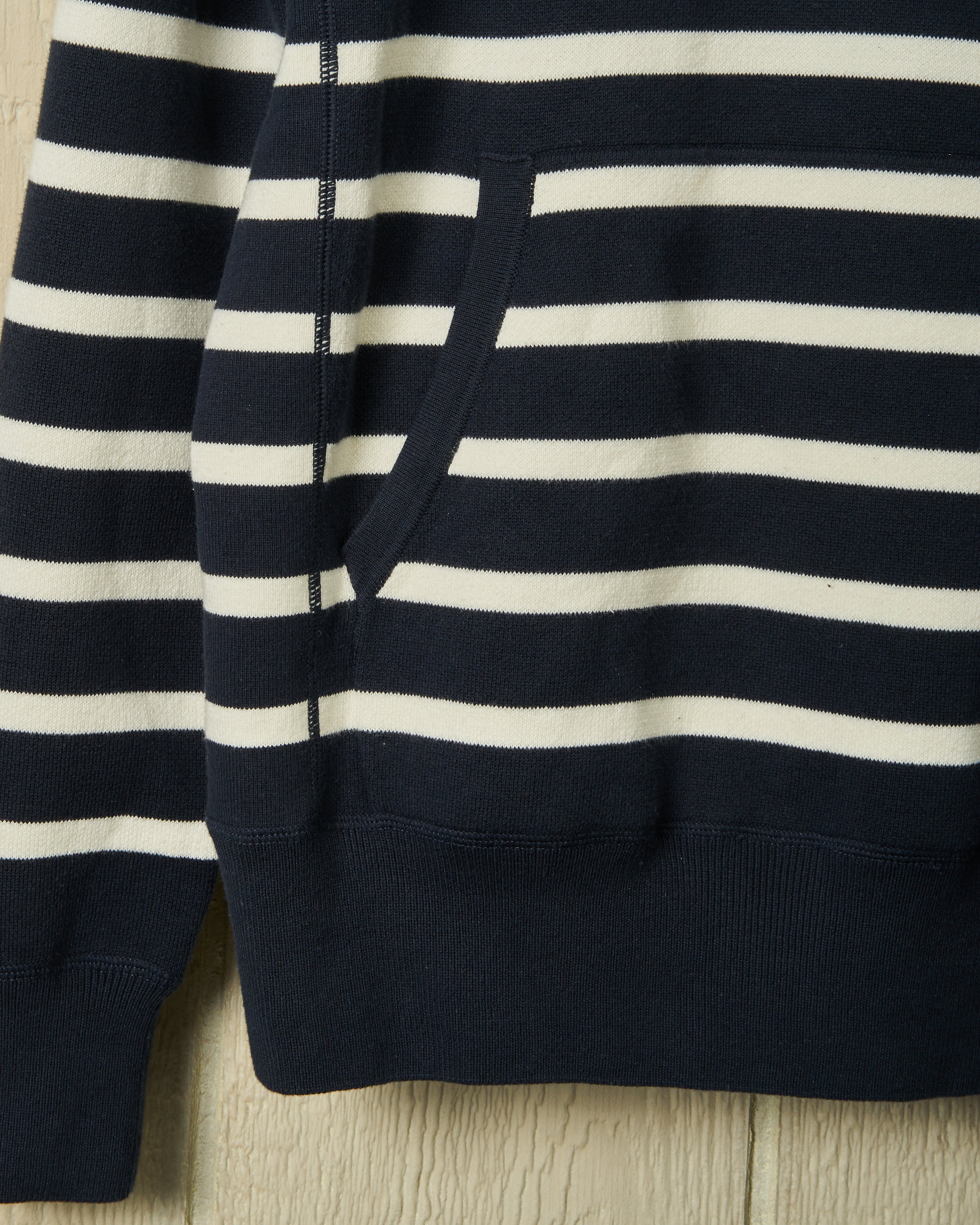 Wharf Knit Hoodie for Men & Women - Navy & White Striped Pullover Sweatshirt - Cozy Casual Wear for Fall & Winter - Perfect for Outdoor Activities & Lounge
