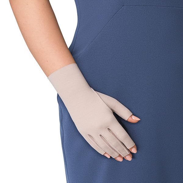 JOBST® Bella Lite 15-20 mmHg Lymphedema Compression Gloves for Women - Beige Size 6 - Hand Swelling Relief & Circulation Support - Ideal for Daily Wear, Post-Surgery Recovery & Lymphedema Therapy
