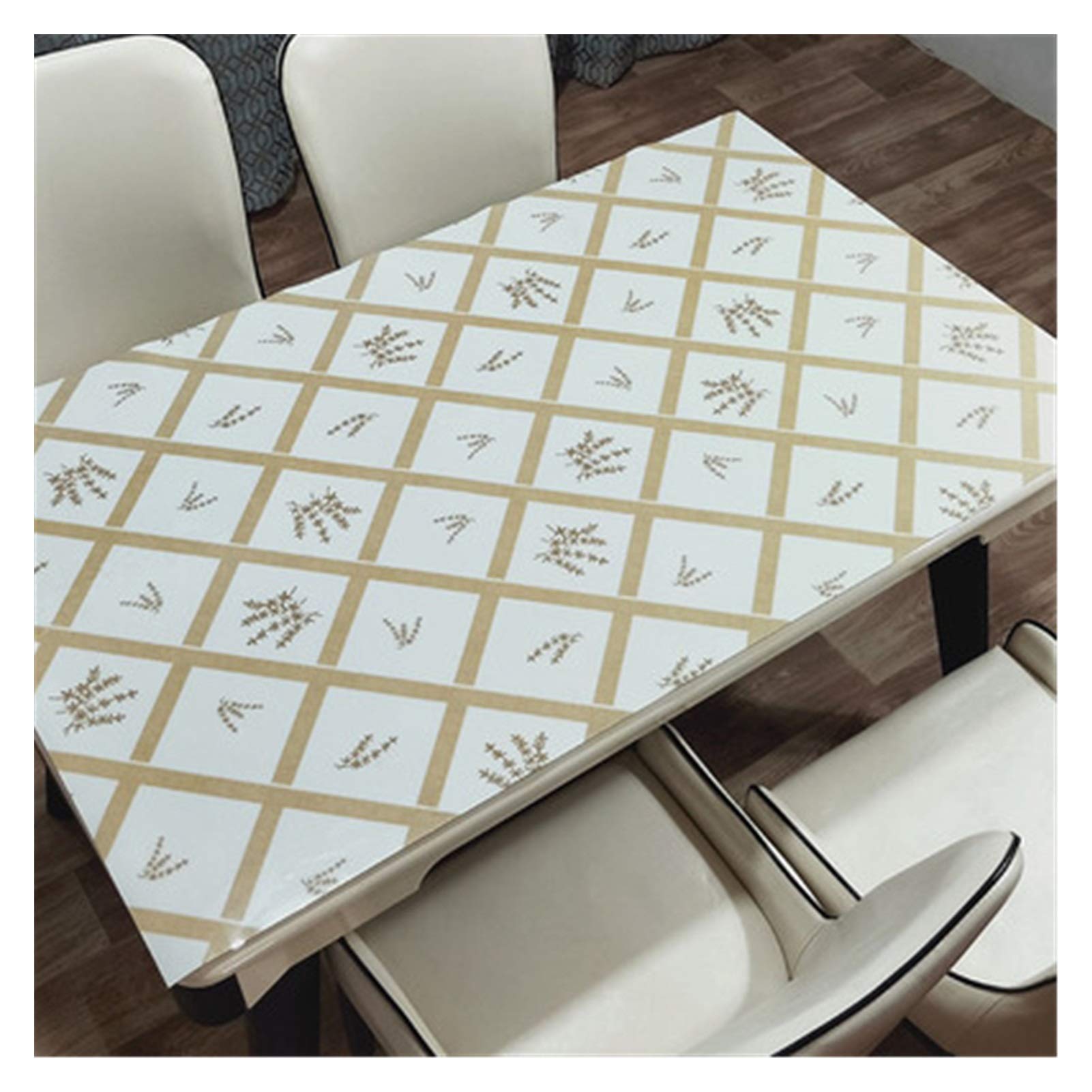 JSJJEDC 1.2mm Thick PVC Tablecloth - Soft Non-Transparent Kawaii Marble Fruit Pattern Oilproof Table Cover (90x140cm, Navy Blue) for Dining Table, Kitchen, Party Decor & Home Textile Protection