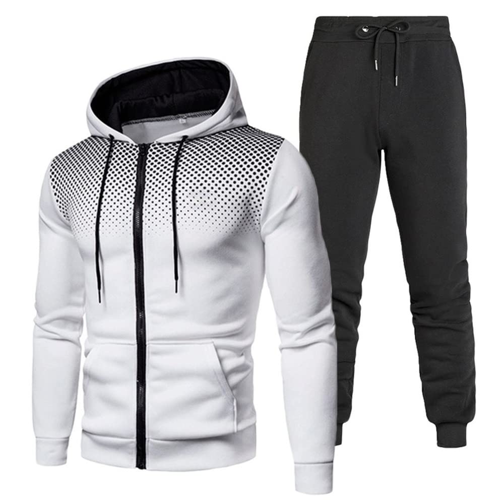 2022 Men's Hoodie Tracksuit Set - 2 Piece Casual Sports Jogging Suit with Hoodie for Running, Gym & Lounge Wear | Comfortable Men's Sweatsuit Outfit for Workout and Everyday Use