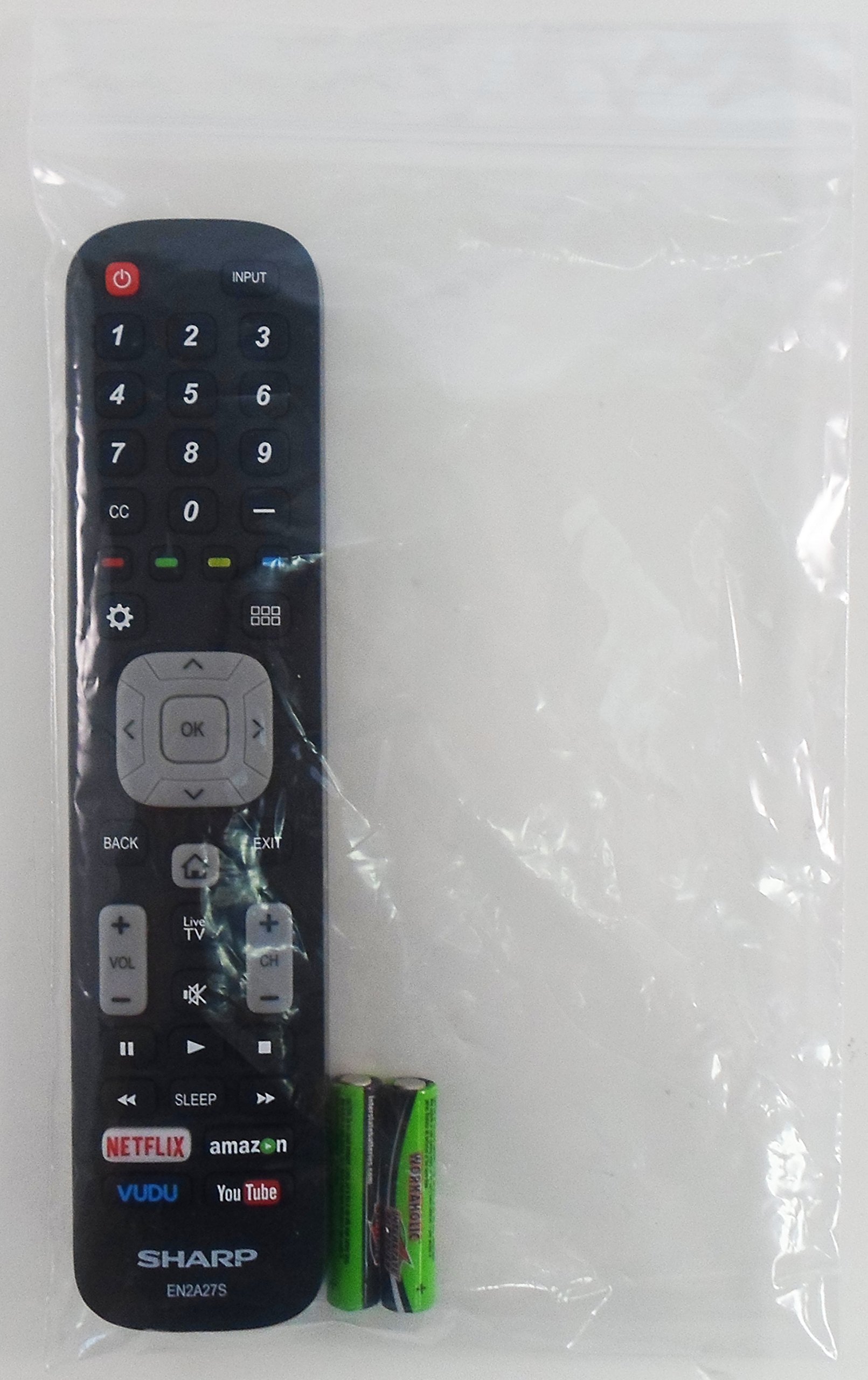 Sharp EN2A27S Universal TV Remote Control - Compatible with Sharp TVs, Easy Setup, Replacement for Original Remote - Perfect for Home Entertainment & Smart TV Use