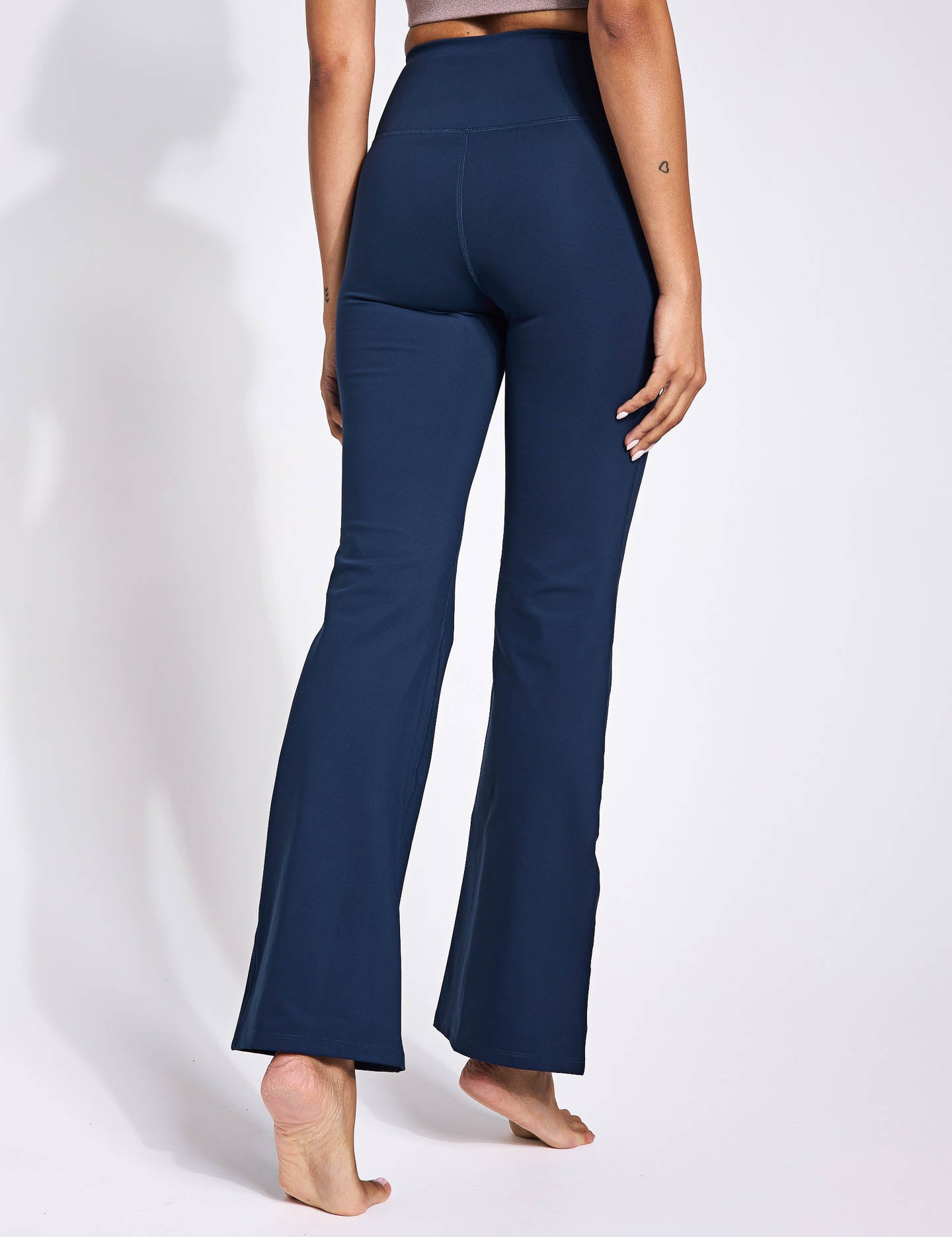 High Waist Compressive Flare Leggings for Women - Midnight Black | Yoga, Workout & Casual Wear