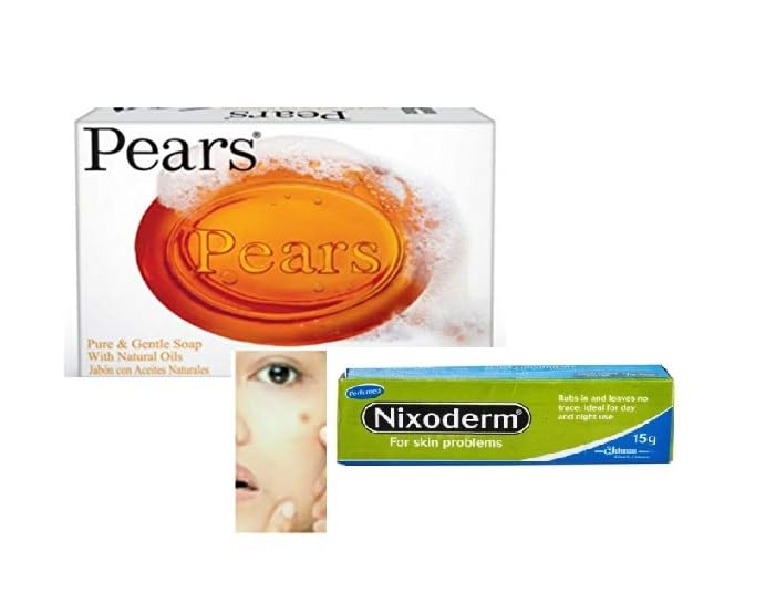 Nixoderm Medicated Cream for Eczema, Acne & Skin Blemishes - 17.7g with Pure Natural Oil Soap (3.5 Fl.oz) - Dermatologist-Recommended Treatment for Face & Body Care
