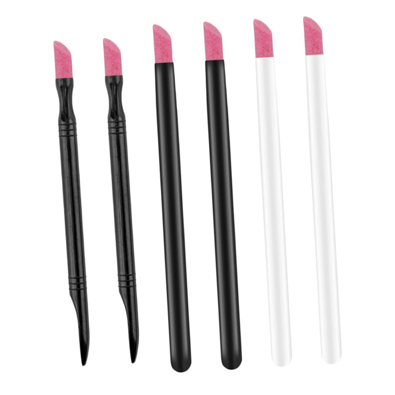 Beaupretty 6pcs Professional Nail Polish Pen Set - Manicure & Pedicure Tools Kit with Cuticle Polisher, Pumice Stone, Nail File & Grinding Pen for At-Home Nail Care & Beauty Salon Use
