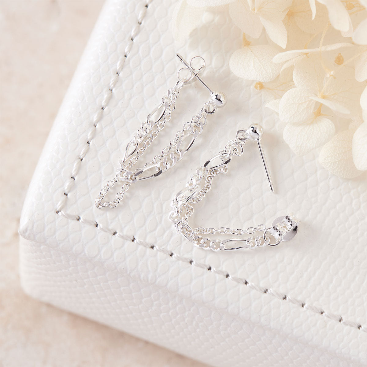 Gemini Chain Studs Earrings for Women - Trendy Gold Plated Hoop Earrings with CZ Stones | Perfect for Parties, Weddings & Everyday Wear